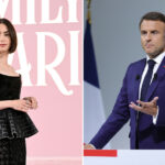 L'actrice américaine Lily Collins et le président français Emmanuel Macron. Axelle / Bauer-Griffin / FilmMagic / Pierre Suu / Gettyimages.ru
