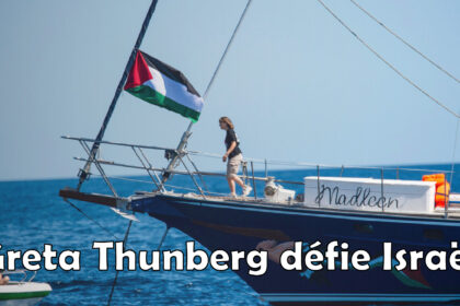 La militante pour le climat Greta Thunberg à bord du bateau Madleen avant de partir pour Gaza avec des militants de la Freedom Flotilla Coalition, le 1er juin 2025. Salvatore Cavalli / AP