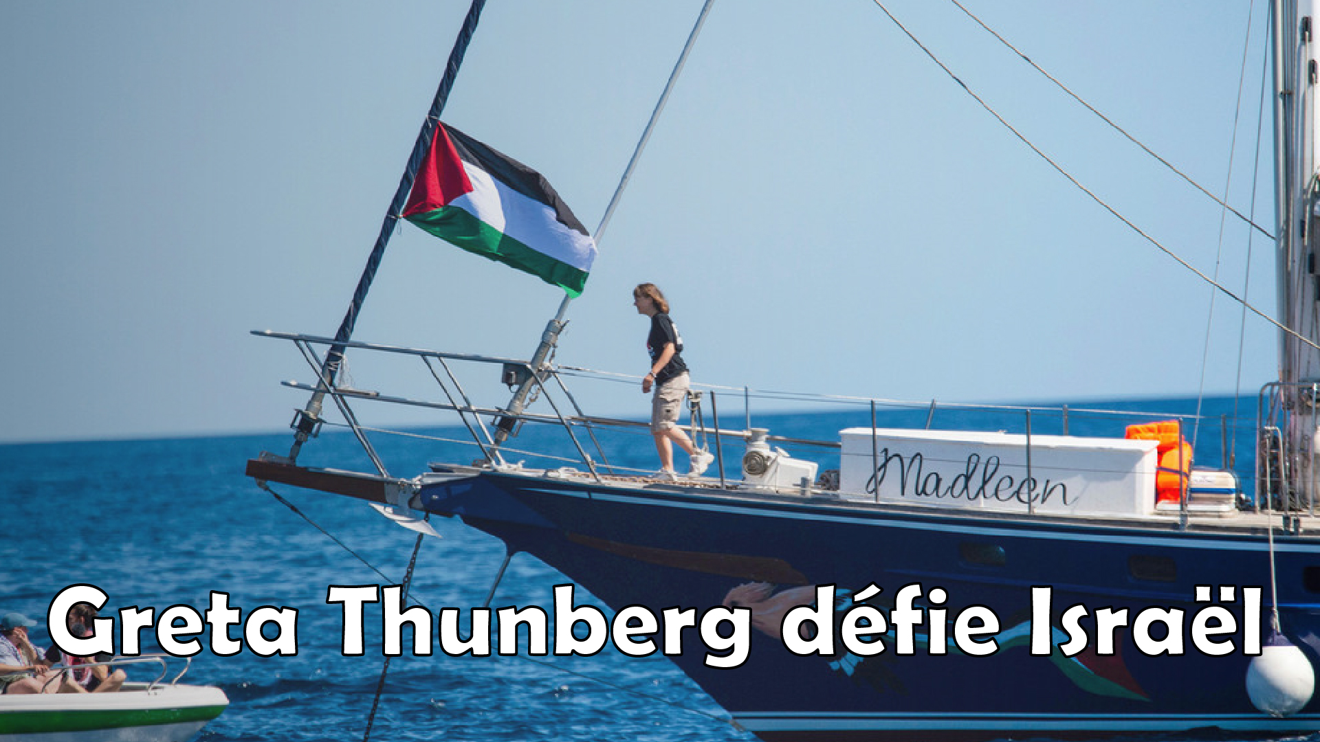 La militante pour le climat Greta Thunberg à bord du bateau Madleen avant de partir pour Gaza avec des militants de la Freedom Flotilla Coalition, le 1er juin 2025. Salvatore Cavalli / AP